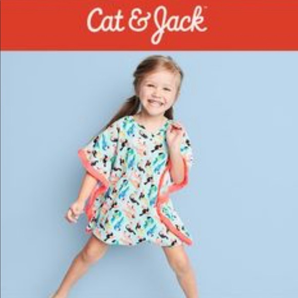 Cat & Jack Girls Swimsuit Coverup Tropical - Picture 4 of 4